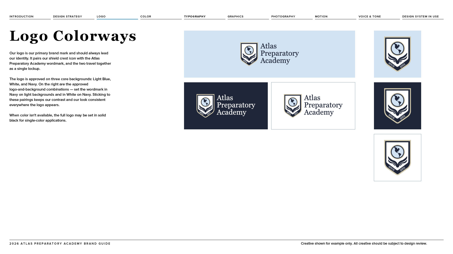 Logo system sample brand guide