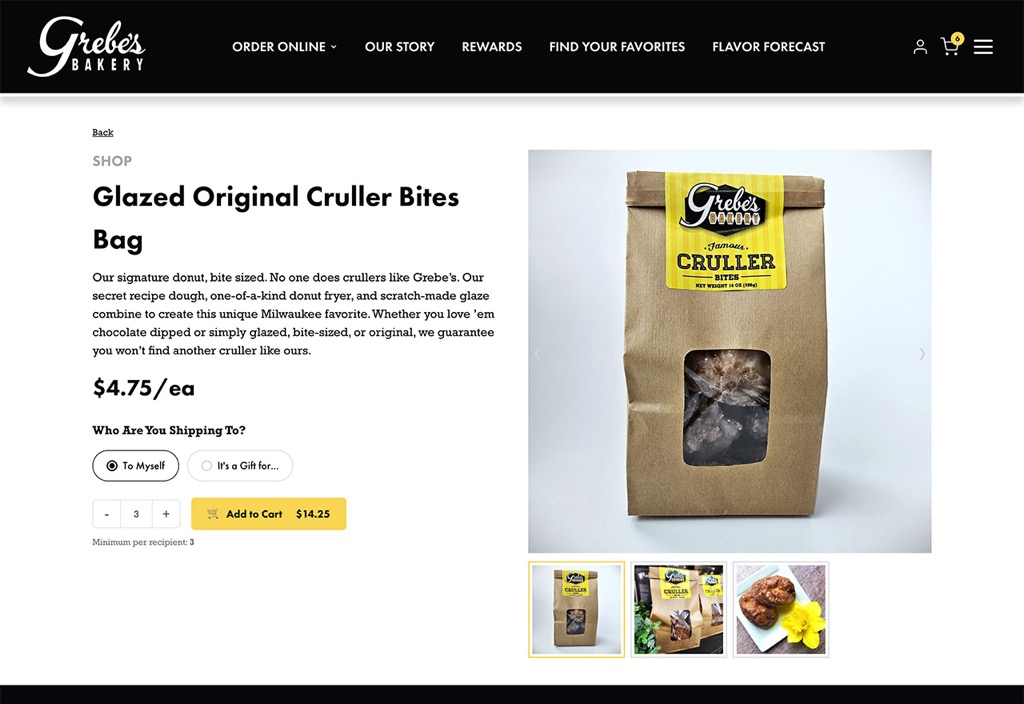 Grebes Bakery website